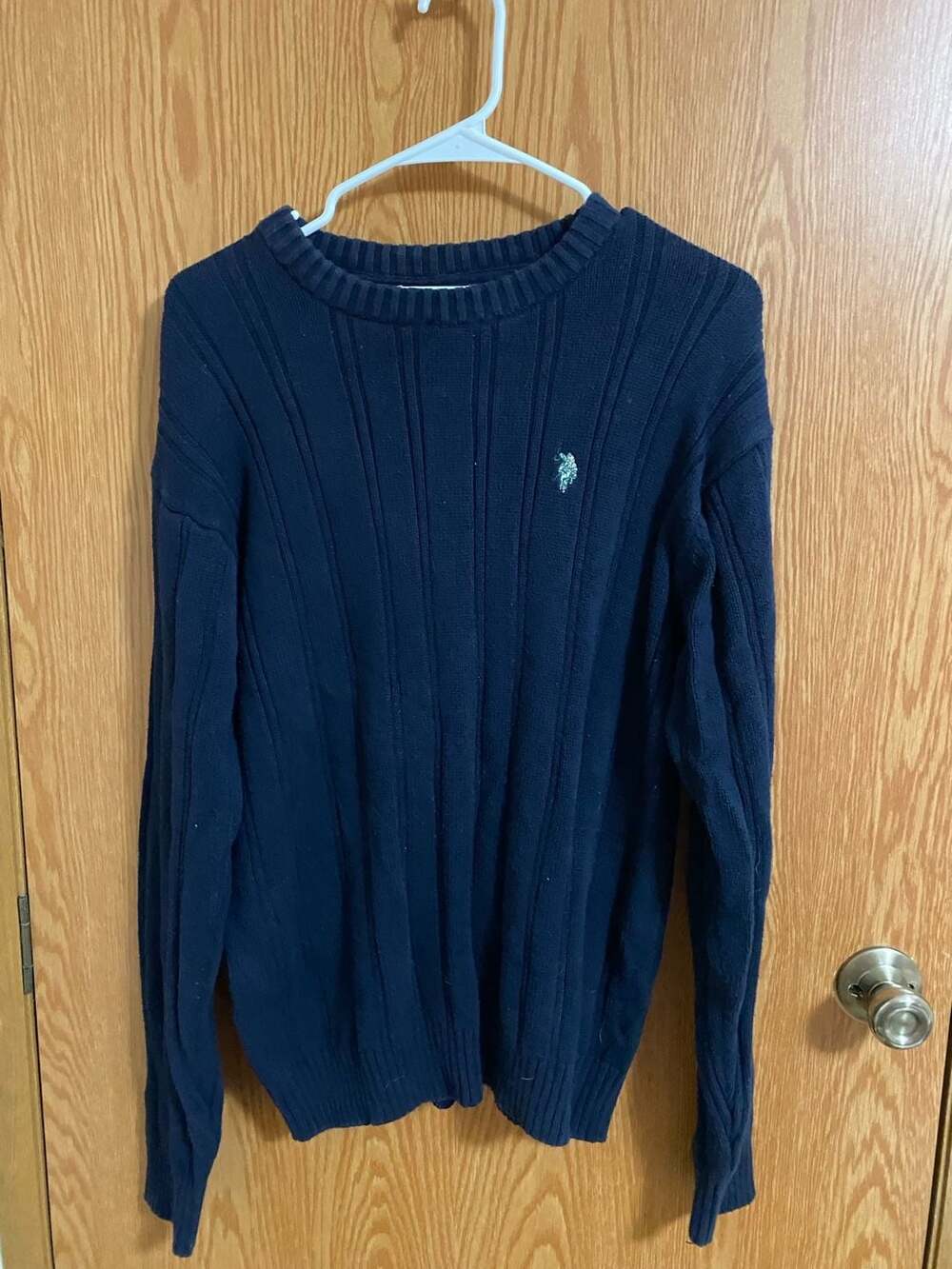 U.S. Polo Assn. Men's Navy Blue Ribbed Crew Neck Sweater XL